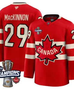 Men Canada 2025 4 Nations Face-Off Champions Jersey - All Stitched 54 MacKinnon