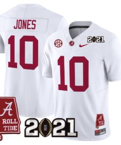 Alternative view of Mac Jones Jersey #10 Alabama 2021 CFP Championship Alabama Map