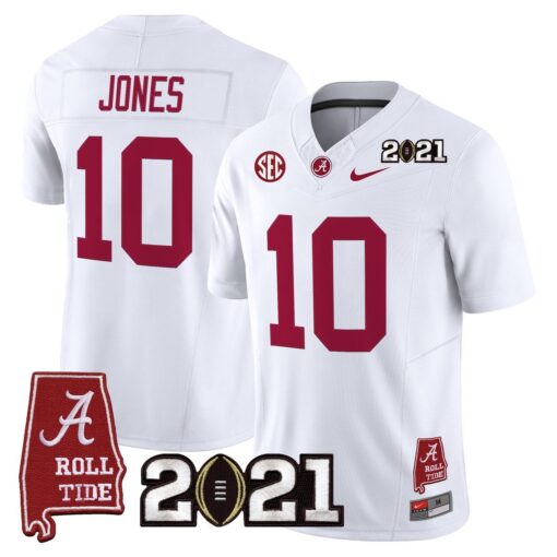 Mac Jones Jersey #10 Alabama 2021 CFP Championship Alabama Map - Image 2