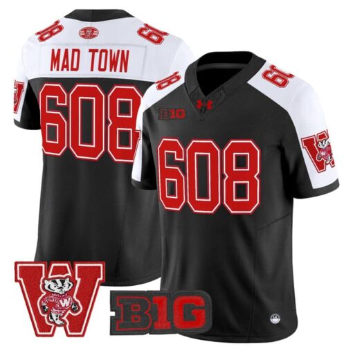 Mad Town Jersey #608 Wisconsin Badgers Throwback Stitched - Image 3