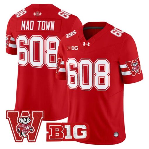 Mad Town Jersey #608 Wisconsin Badgers Throwback Stitched - Image 5