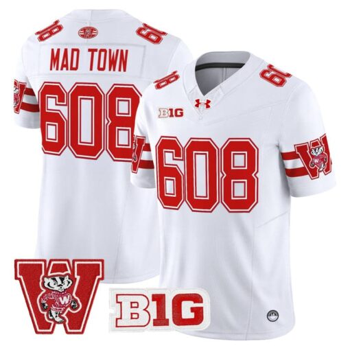 Mad Town Jersey #608 Wisconsin Badgers Throwback Stitched - Image 2