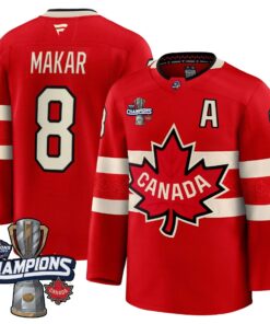Men Canada 2025 4 Nations Face-Off Champions Jersey - All Stitched 55 Makar