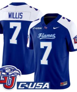 Malik Willis Jersey 7 Liberty Flames 2025 Vapor Limited Stitched Navy Alter
