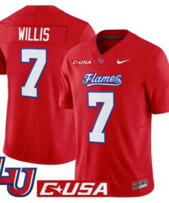 Malik Willis Jersey 7 Liberty Flames 2025 Vapor Limited Stitched Red
