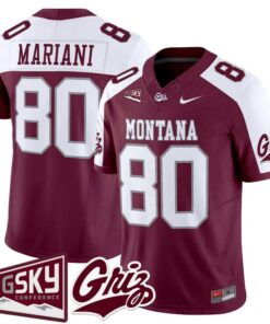 Marc Mariani Jersey 80 Montana Grizzlies 2025 Vapor Stitched Maroon Alter