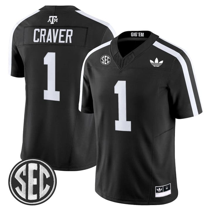 Mario Craver Jersey #1 Texas A&M Aggies 2025 Vapor V2 Stitched