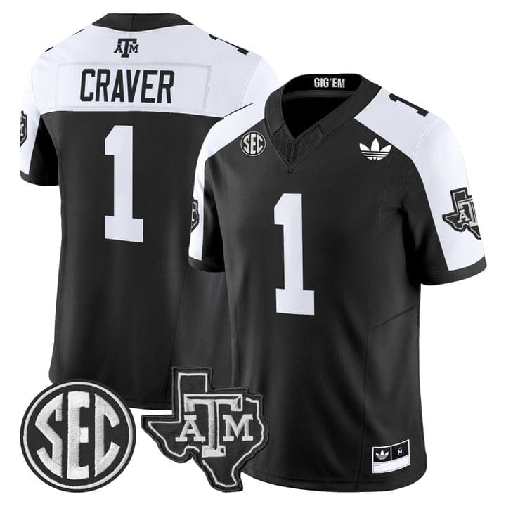 Mario Craver Jersey #1 Texas A&M Aggies 2025 Vapor V2 Stitched - Image 3