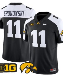Mark Gronowski Jersey 11 Iowa Hawkeyes 2025 Limited Stitched Black Alternate