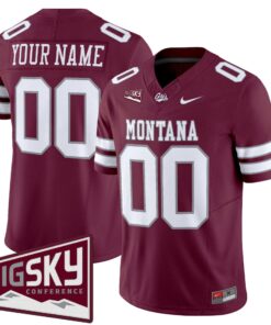 Custom Montana Grizzlies Jersey Name, Number 2025 Vapor Stitched Black Alter 8 Maroon