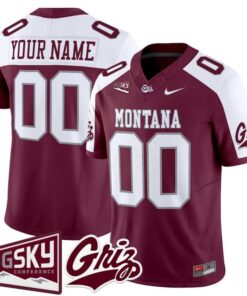 Custom Montana Grizzlies Jersey Name, Number 2025 Vapor Stitched Black Alter 7 Maroon Alter