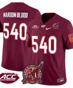 Maroon Blood Jersey #540 Virginia Tech Hokies Coach Frank Beamer 2025 7 Maroon Blood Jersey 540 Virginia Tech Hokies Coach Frank Beamer 2025 Maroon