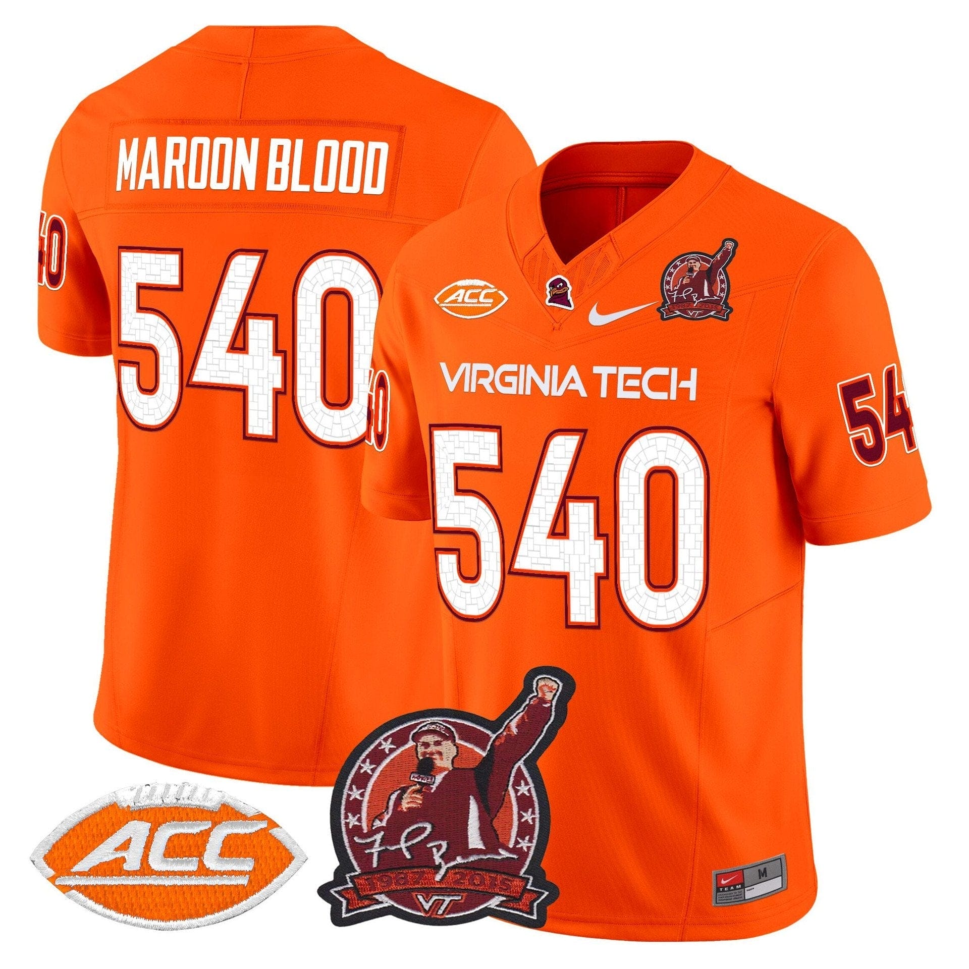 Maroon Blood Jersey #540 Virginia Tech Hokies Coach Frank Beamer 2025 5 Maroon Blood Jersey #540 Virginia Tech Hokies Coach Frank Beamer 2025 - Image 5