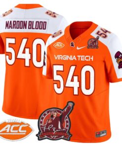 Maroon Blood Jersey #540 Virginia Tech Hokies Coach Frank Beamer 2025 8 Maroon Blood Jersey 540 Virginia Tech Hokies Coach Frank Beamer 2025 Orange Alter
