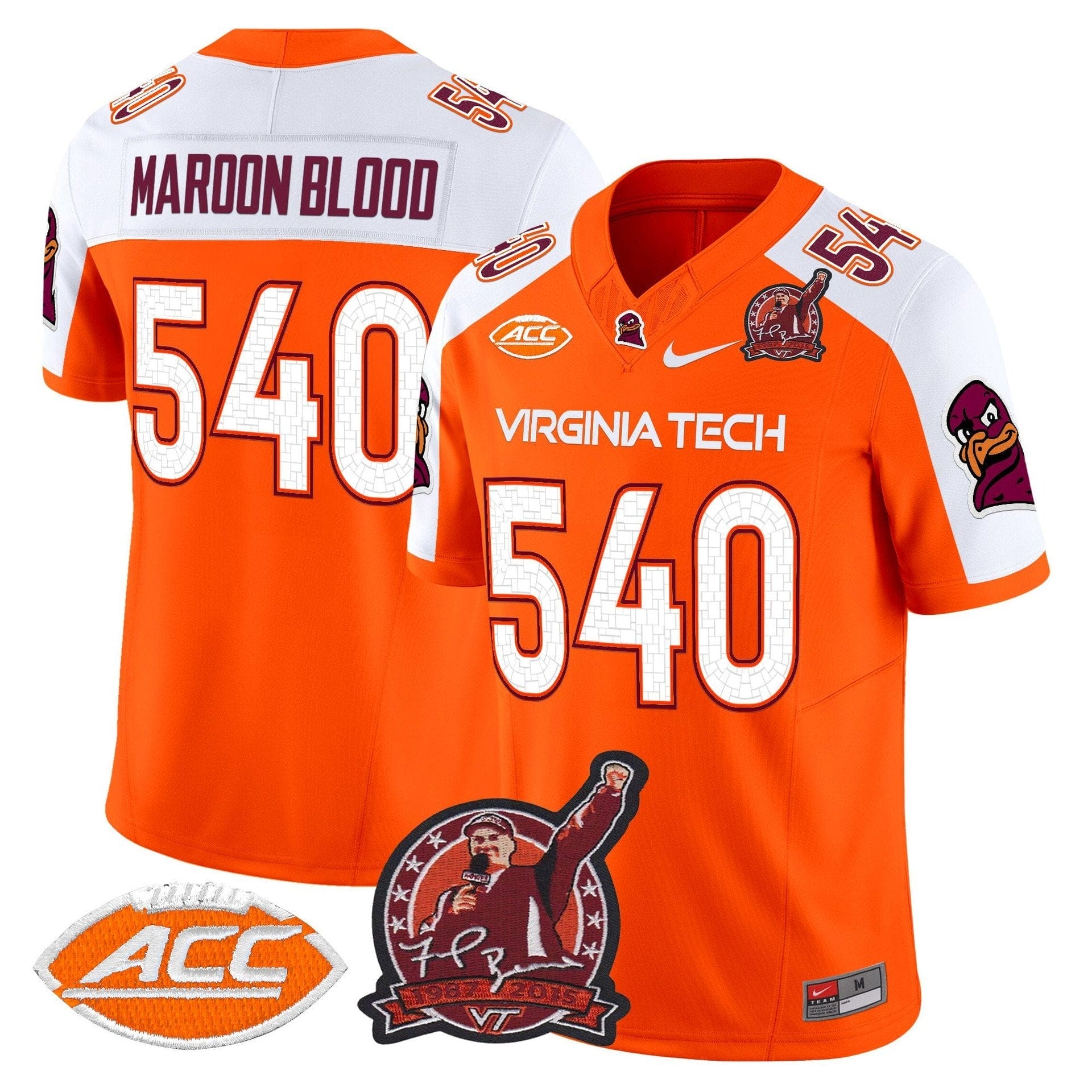 Maroon Blood Jersey #540 Virginia Tech Hokies Coach Frank Beamer 2025 4 Maroon Blood Jersey #540 Virginia Tech Hokies Coach Frank Beamer 2025 - Image 4