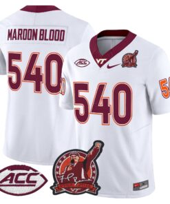 Maroon Blood Jersey #540 Virginia Tech Hokies Coach Frank Beamer 2025
