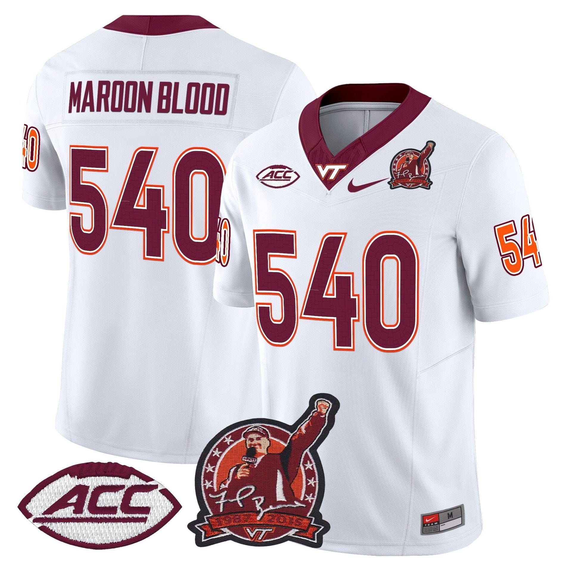 Maroon Blood Jersey #540 Virginia Tech Hokies Coach Frank Beamer 2025 1 Maroon Blood Jersey #540 Virginia Tech Hokies Coach Frank Beamer 2025
