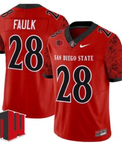 Alternative view of Marshall Faulk Jersey #28 San Diego State Aztecs 2025 Limited Stitched
