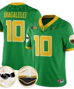 Matayo Uiagalelei Jersey #10 Oregon Ducks 2025 Shoe Duck Stitched 8 Matayo Uiagalelei Jersey 10 Oregon Ducks 2025 Shoe Duck Stitched Green
