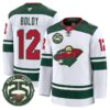 Matthew Boldy Jersey 12 Minnesota Wild 25th Anniversary Patch Stitched White