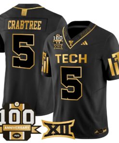 Alternative view of Michael Crabtree Jersey #5 Texas Tech 2025 100th Anniversary Stitched