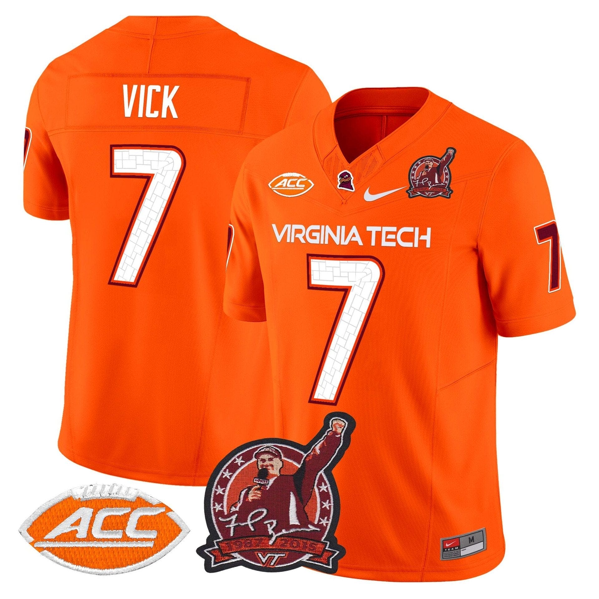 Michael Vick Jersey #7 Virginia Tech Hokies Coach Frank Beamer 2025 - Image 5