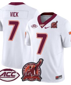 Michael Vick Jersey #7 Virginia Tech Hokies Coach Frank Beamer 2025