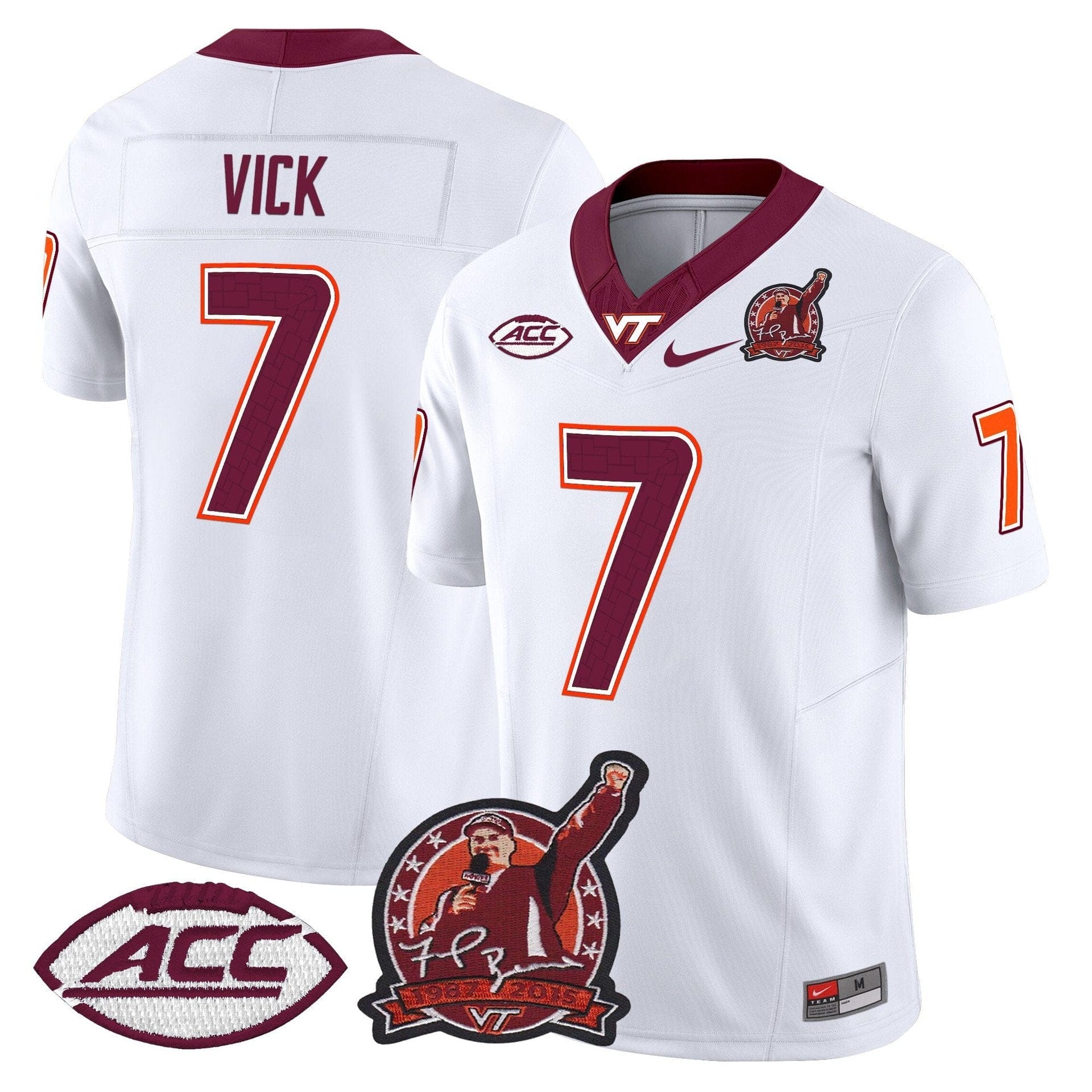 Michael Vick Jersey #7 Virginia Tech Hokies Coach Frank Beamer 2025