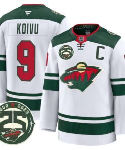 Mikko Koivu Jersey #9 Minnesota Wild 25th Anniversary Patch Stitched