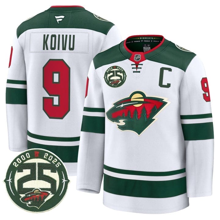 Mikko Koivu Jersey #9 Minnesota Wild 25th Anniversary Patch Stitched