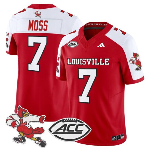 Miller Moss Jersey #7 Louisville Cardinals 1980s Throwback Stitched - Image 4