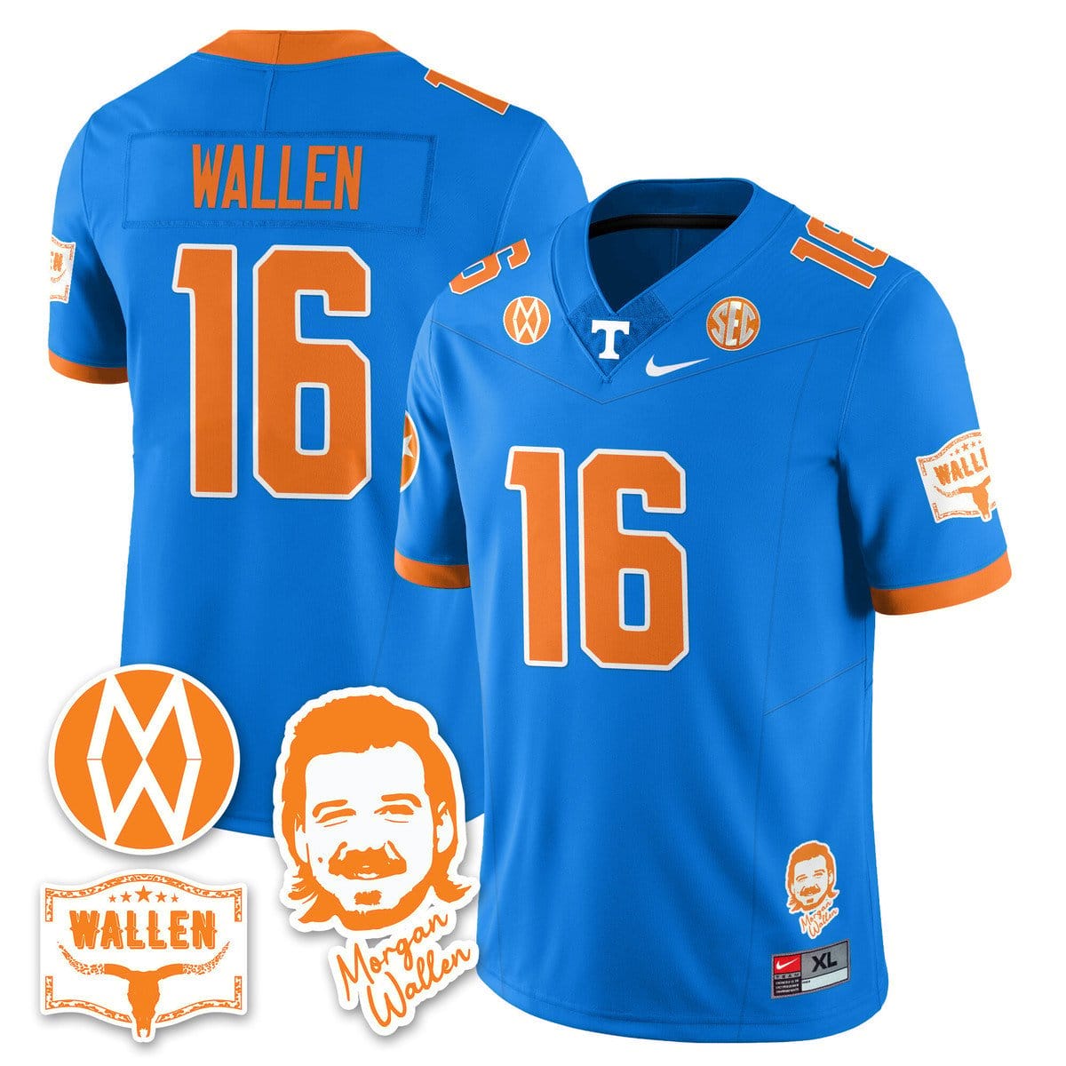 Morgan Wallen Jersey #16 Tennessee Vols 2025 Football Stitched 4 Morgan Wallen Jersey #16 Tennessee Vols 2025 Football Stitched - Image 4