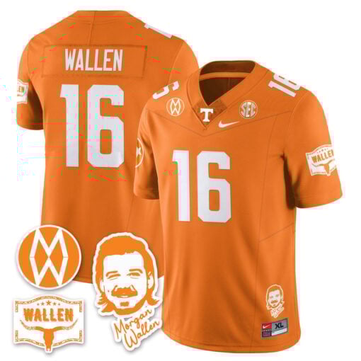 Morgan Wallen Jersey #16 Tennessee Vols 2025 Football Stitched - Image 5