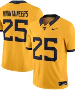 Mountaineers Jersey 25 West Virginia Mountaineers 2025 Limited Stitched Gold