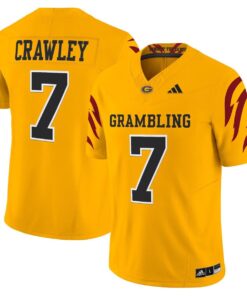 Myles Crawley Jersey 7 Grambling Tigers 2025 Vapor Limited Stitched Gold