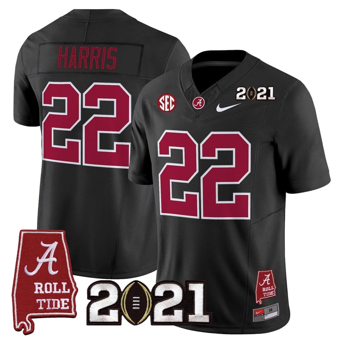 Najee Harris Jersey #22 Alabama 2021 CFP Championship Alabama Map
