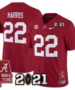 Najee Harris Jersey 22 Alabama 2021 CFP Championship Alabama Map Crimson
