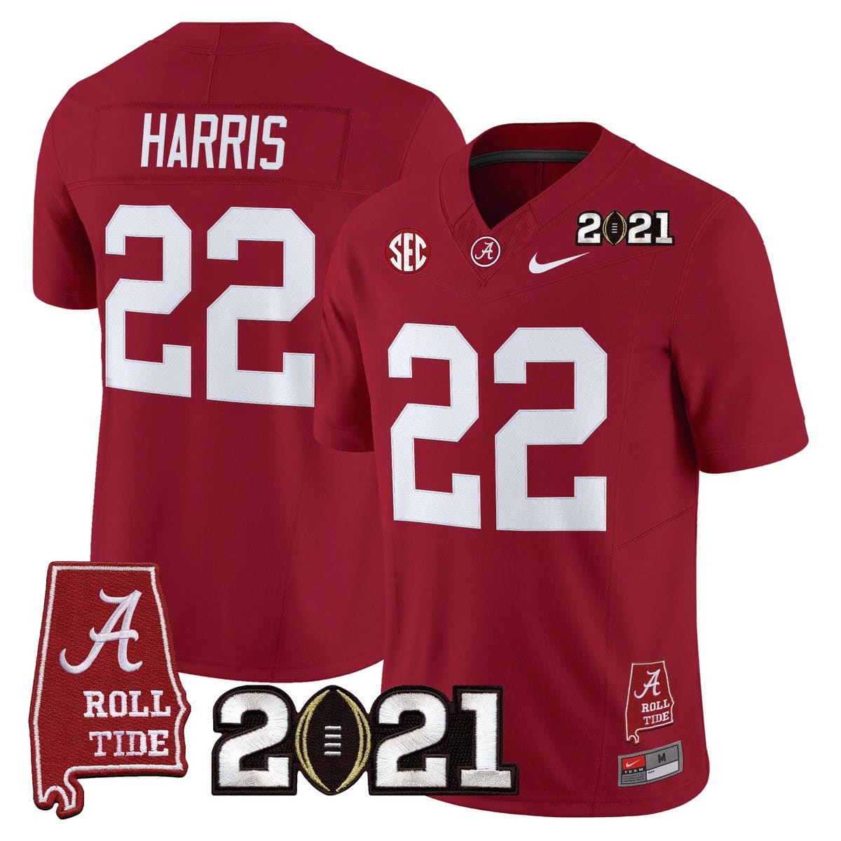Najee Harris Jersey #22 Alabama 2021 CFP Championship Alabama Map - Image 5