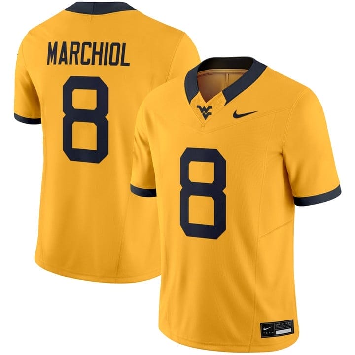 Nicco Marchiol Jersey #8 West Virginia Mountaineers 2025 Vapor Stitched 4 Nicco Marchiol Jersey #8 West Virginia Mountaineers 2025 Vapor Stitched - Image 4