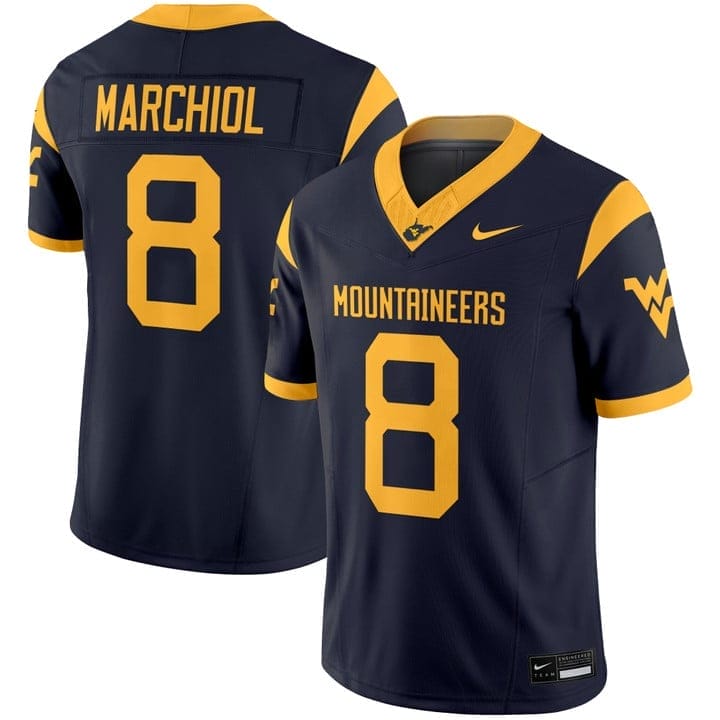 Nicco Marchiol Jersey #8 West Virginia Mountaineers 2025 Vapor Stitched 3 Nicco Marchiol Jersey #8 West Virginia Mountaineers 2025 Vapor Stitched - Image 3