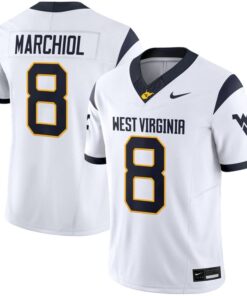 Nicco Marchiol Jersey 8 West Virginia Mountaineers 2025 Vapor Stitched White