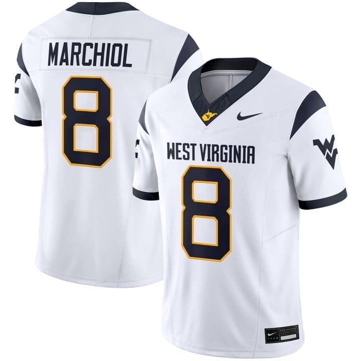 Nicco Marchiol Jersey #8 West Virginia Mountaineers 2025 Vapor Stitched 2 Nicco Marchiol Jersey #8 West Virginia Mountaineers 2025 Vapor Stitched - Image 2