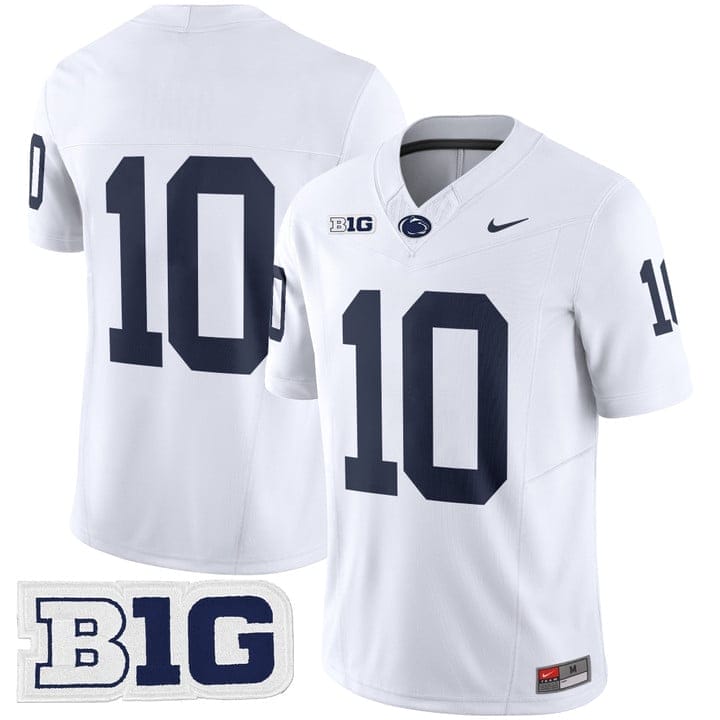 Nicholas Singleton Jersey #10 No Name Penn State Nittany Lions 2025 1 Nicholas Singleton Jersey #10 No Name Penn State Nittany Lions 2025