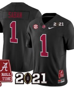 Nick Saban Jersey #1 Alabama 2021 CFP Championship Alabama Map