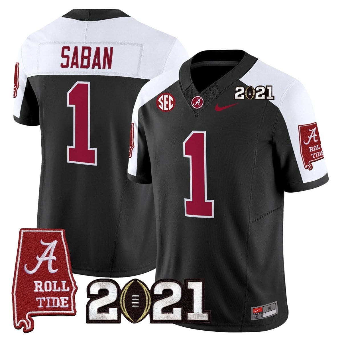 Nick Saban Jersey #1 Alabama 2021 CFP Championship Alabama Map 3 Nick Saban Jersey #1 Alabama 2021 CFP Championship Alabama Map - Image 3