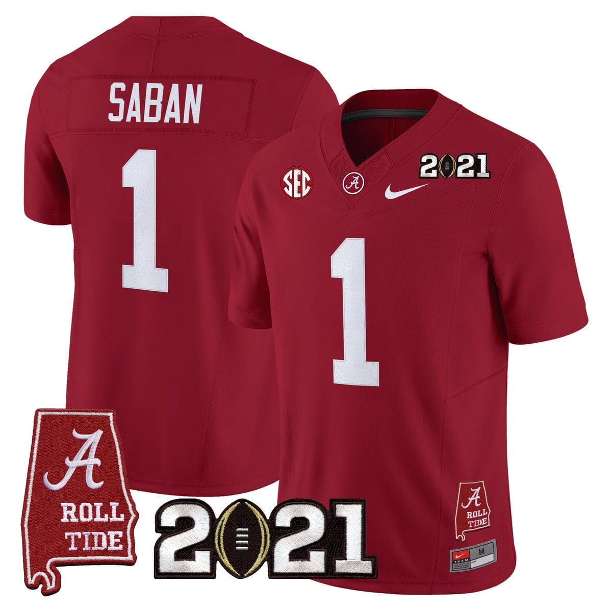 Nick Saban Jersey #1 Alabama 2021 CFP Championship Alabama Map 5 Nick Saban Jersey #1 Alabama 2021 CFP Championship Alabama Map - Image 5