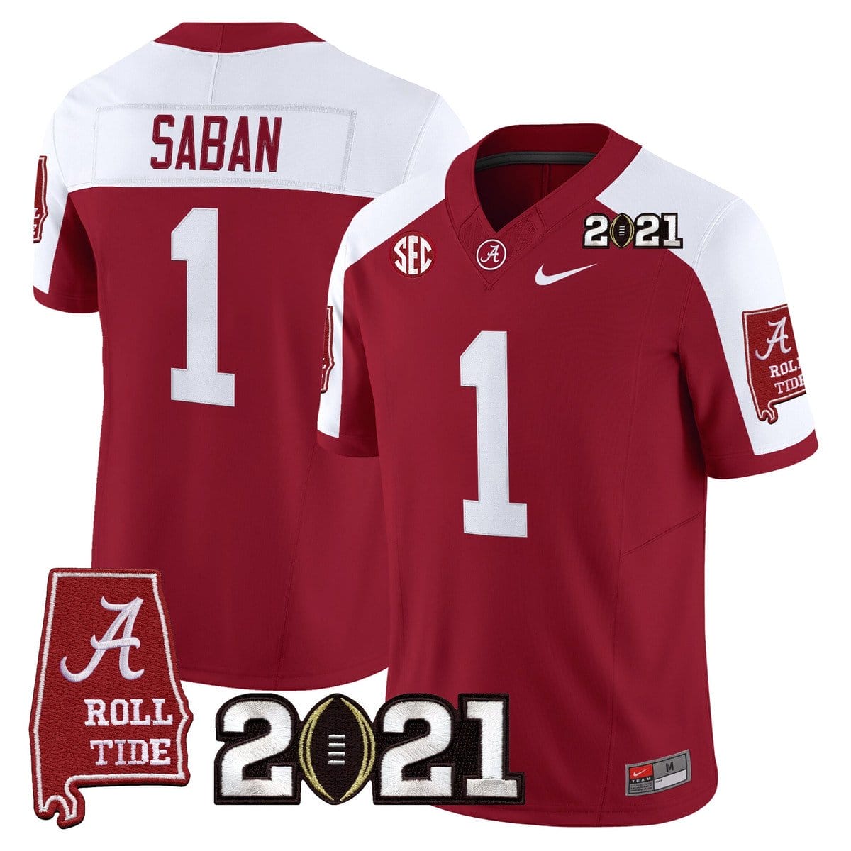 Nick Saban Jersey #1 Alabama 2021 CFP Championship Alabama Map 4 Nick Saban Jersey #1 Alabama 2021 CFP Championship Alabama Map - Image 4