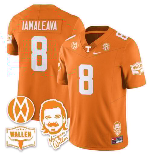 Nico Iamaleava Jersey #8 Tennessee Vols Morgan Wallen 2025 Stitched - Image 5
