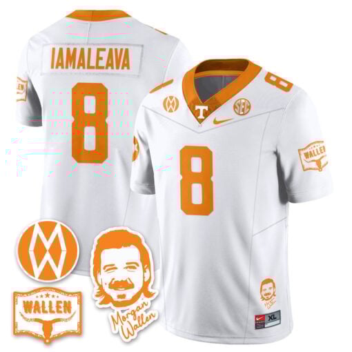 Nico Iamaleava Jersey #8 Tennessee Vols Morgan Wallen 2025 Stitched - Image 2