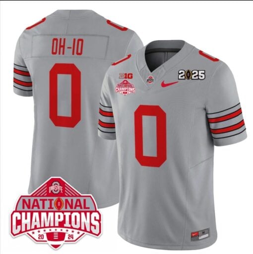OH-IO Jersey #0 Ohio State 2025 CFP Patch National Champions - Image 3